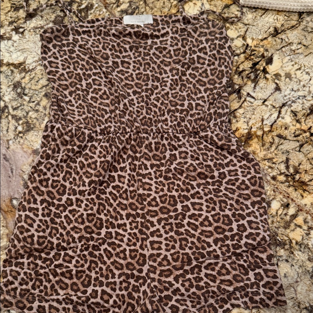 H&M Brown Leopard Print short Romper